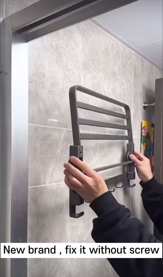 Without screws , Bathroom Towel Rack with Towel Bar and Hooks